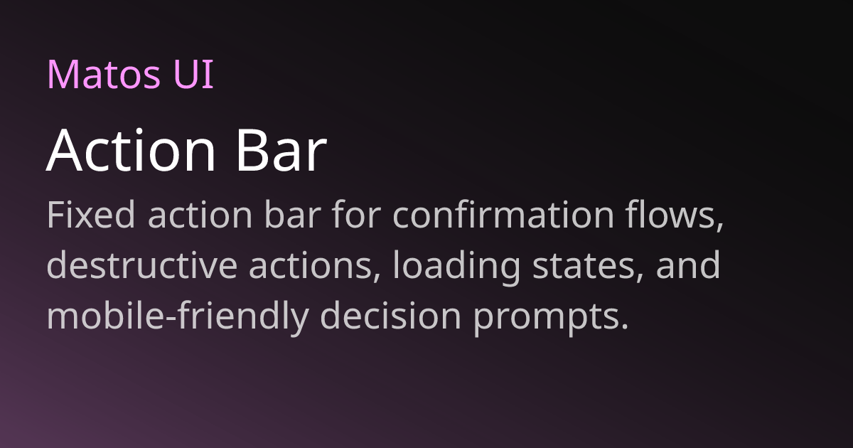 Action Bar - Matos UI
